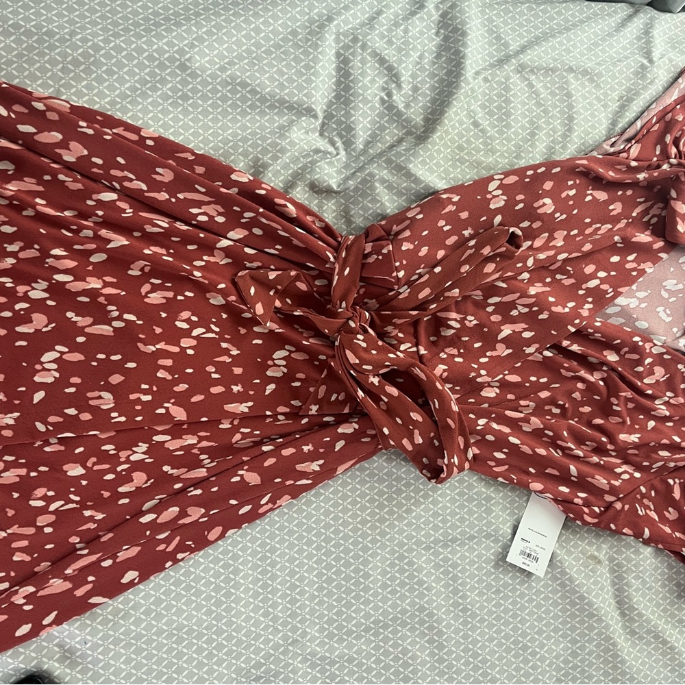 Nine West Pink and Red Patterned Dress